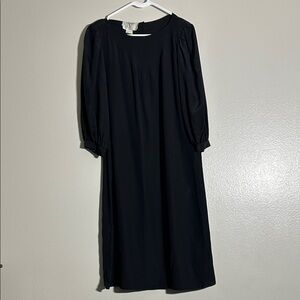 Valentino Classic Black 80s Vintage Long Sleeve Dress